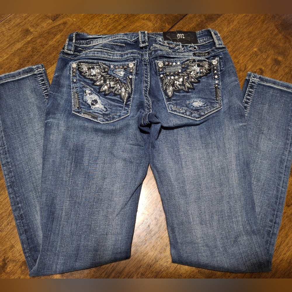 Women's Miss Me Blue Sigbature Skinny Jeans Size 26.